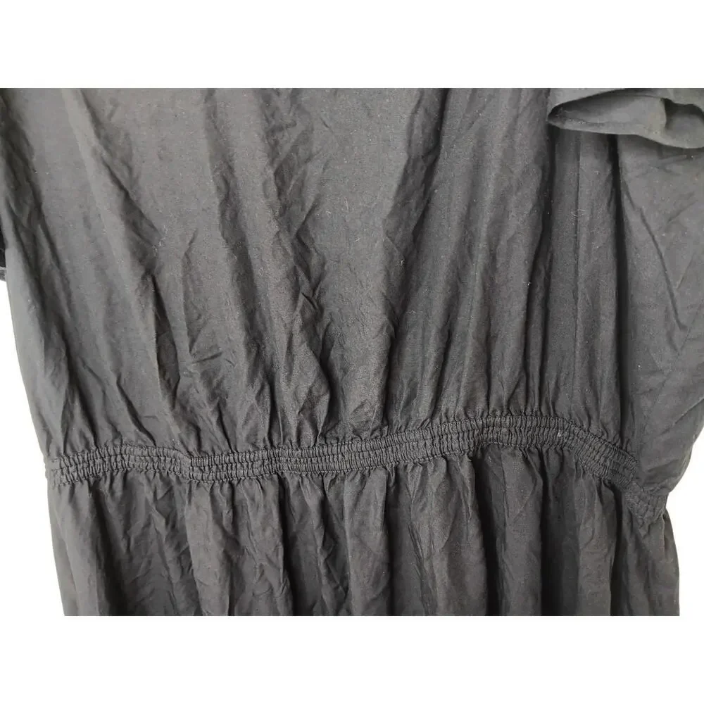 Old Navy Black Tiered V-Neck Dress 4X Plus Size NWT Lightweight Flowy - Picture 8 of 11